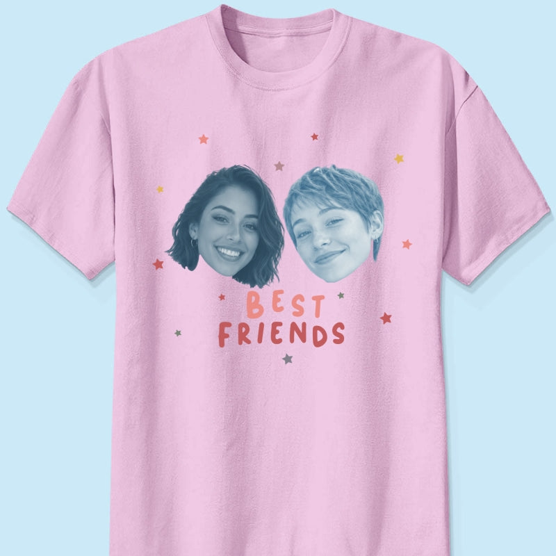 Vintage Best Friend Custom Photo - Personalized Shirt - Friendship Gift, Birthday Gift for Friend, BFF Birthday Gift Idea