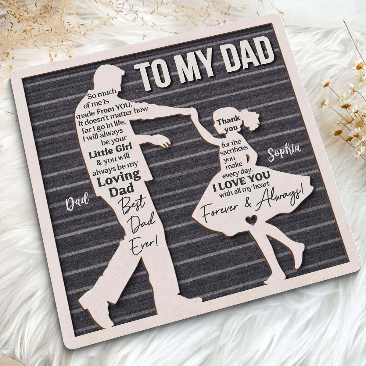 I Will Always Be Your Little Girl Father & Daughter Dancing - Personalized 2-Layered Wooden Plaque - Sentimental  Gift For Dad From Daughter