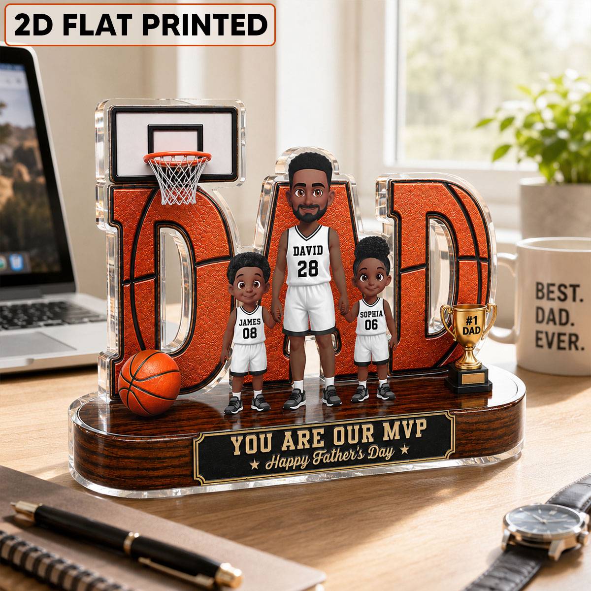 Basketball Dad Legend You Are Our MVP 2D Flat Printed - Personalized Acrylic Block Plaque -  Gift For Dad, Husband, Basketball Fans
