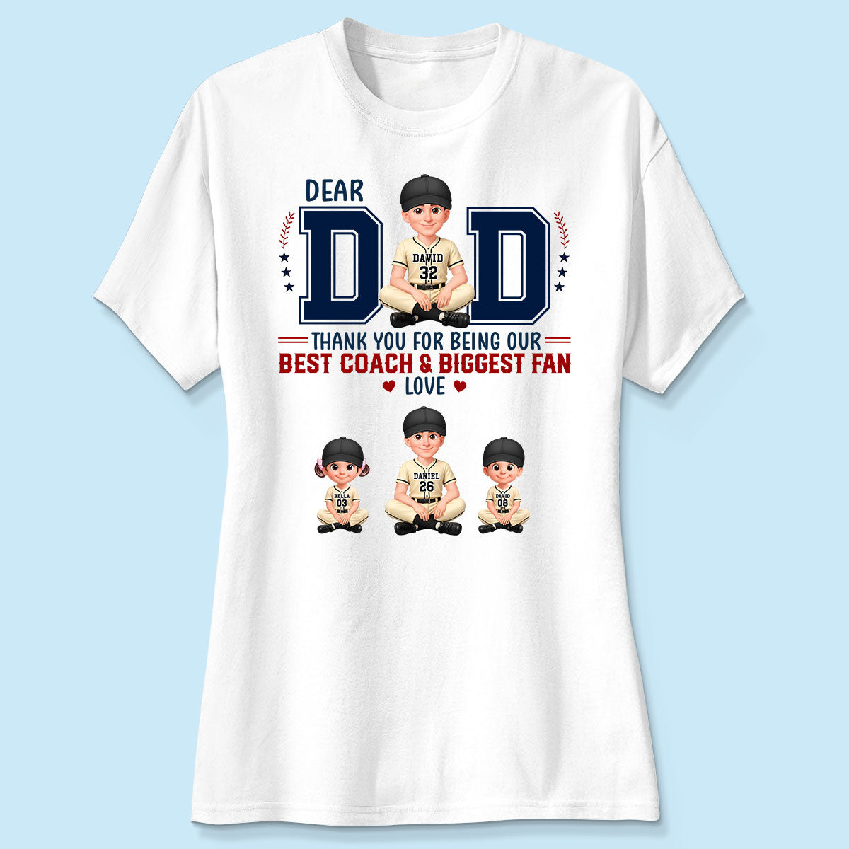 Baseball Dear Dad Thank You - Personalized Shirt - Father's Day Gift For Baseball Dad