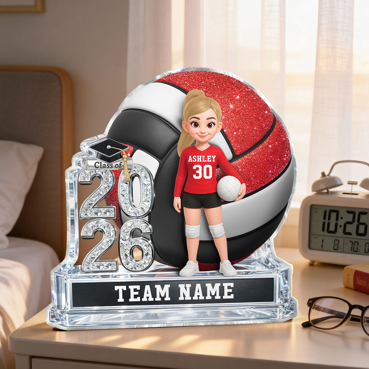 Volleyball Senior Keepsake 2D Flat - Personalized Acrylic Block Plaque - Graduation Gift For Daughter, Son Graduates, Class of 2026
