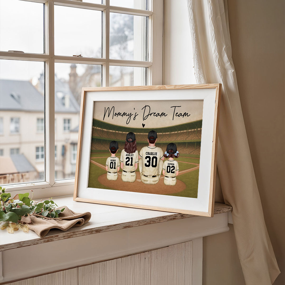 Retro Vintage Baseball Family We Caught The Best Mom - Personalized Poster - Mother's Day Gift For Mom