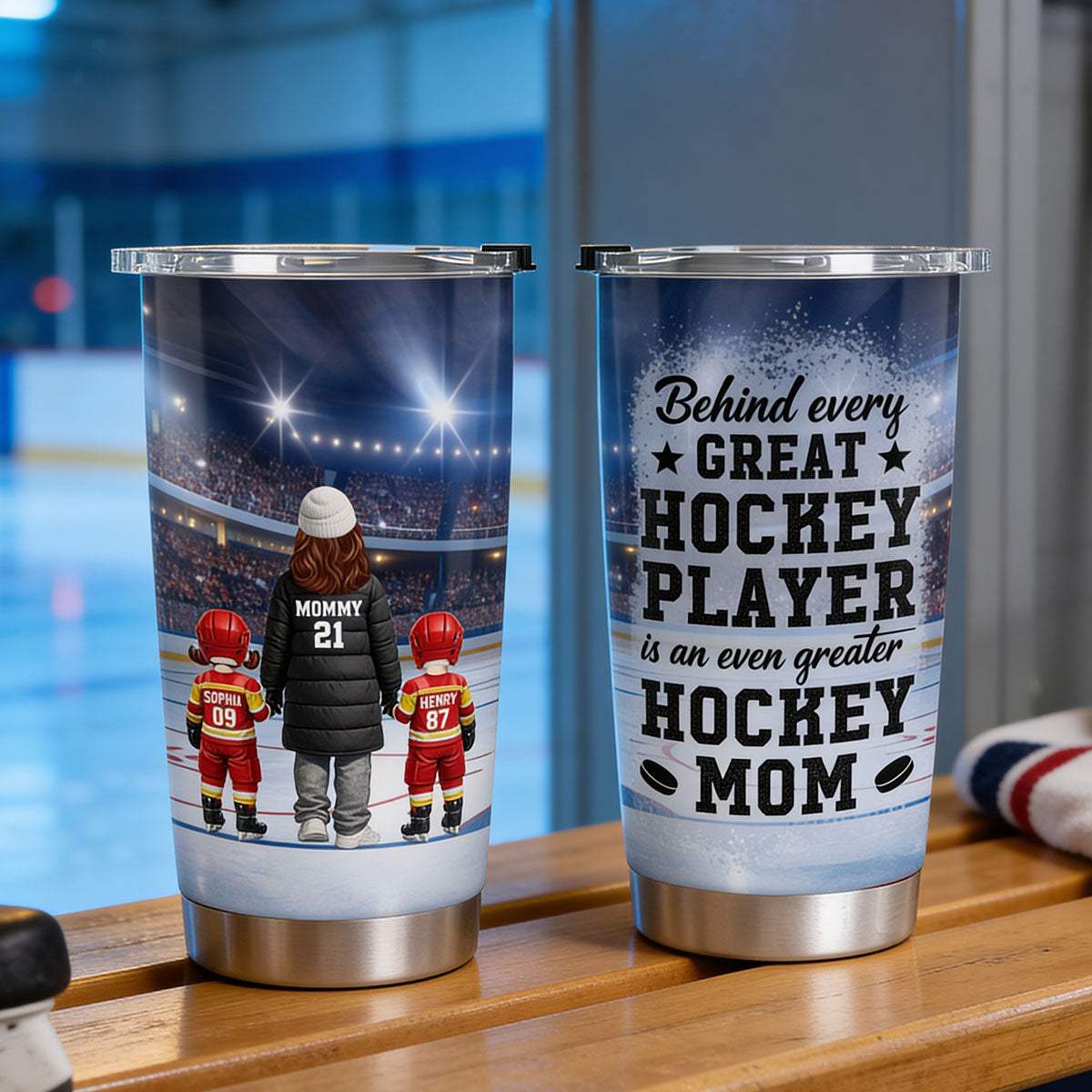 Behind Every Great Hockey Player Is An Even Greater Hockey Mom - Personalized Tumbler - Mother's Day Gift For Hockey Mom, Gift For Wife