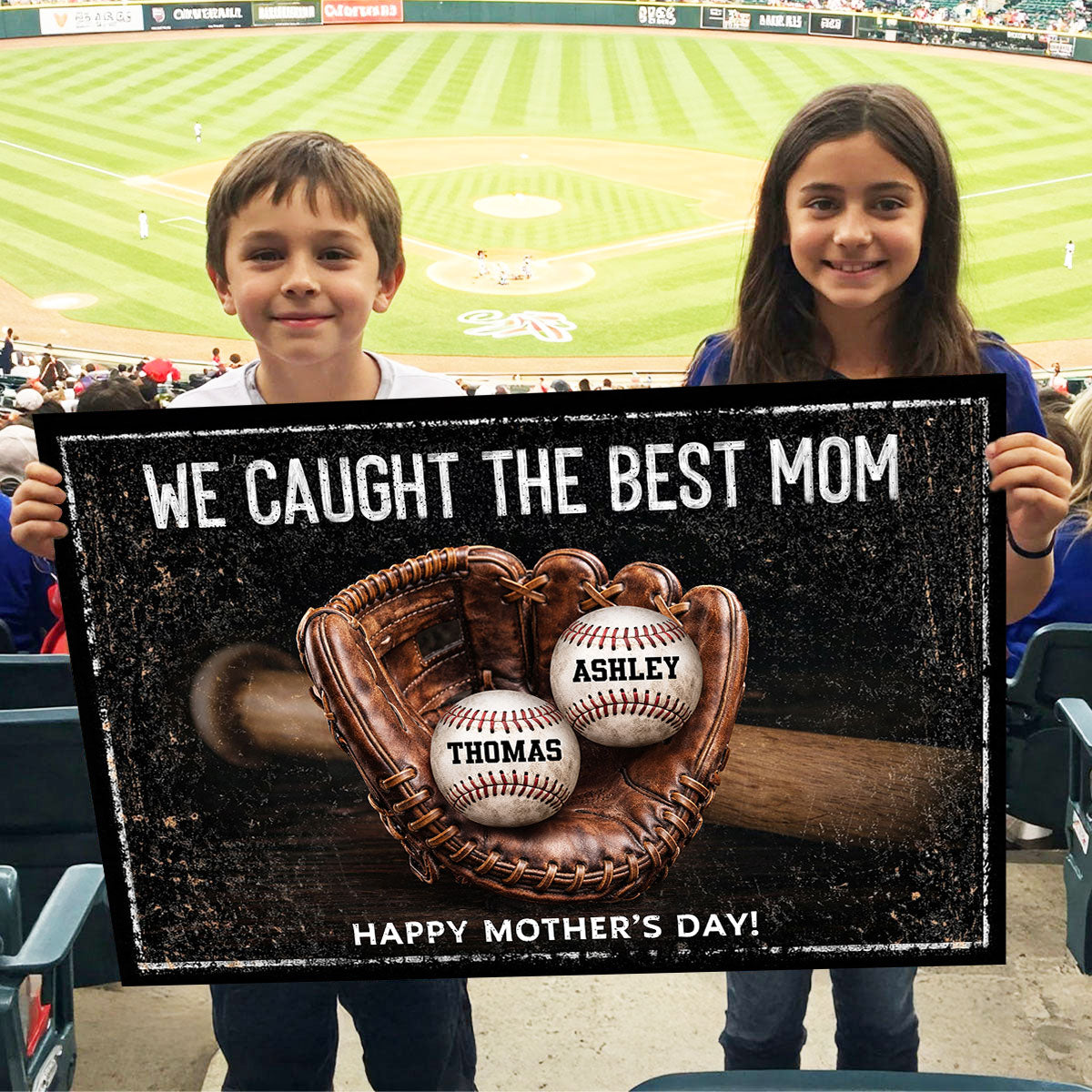 We Caught The Best Mom Dad Grandparents - Personalized Poster - Heartfelt Gift for Her, for Him