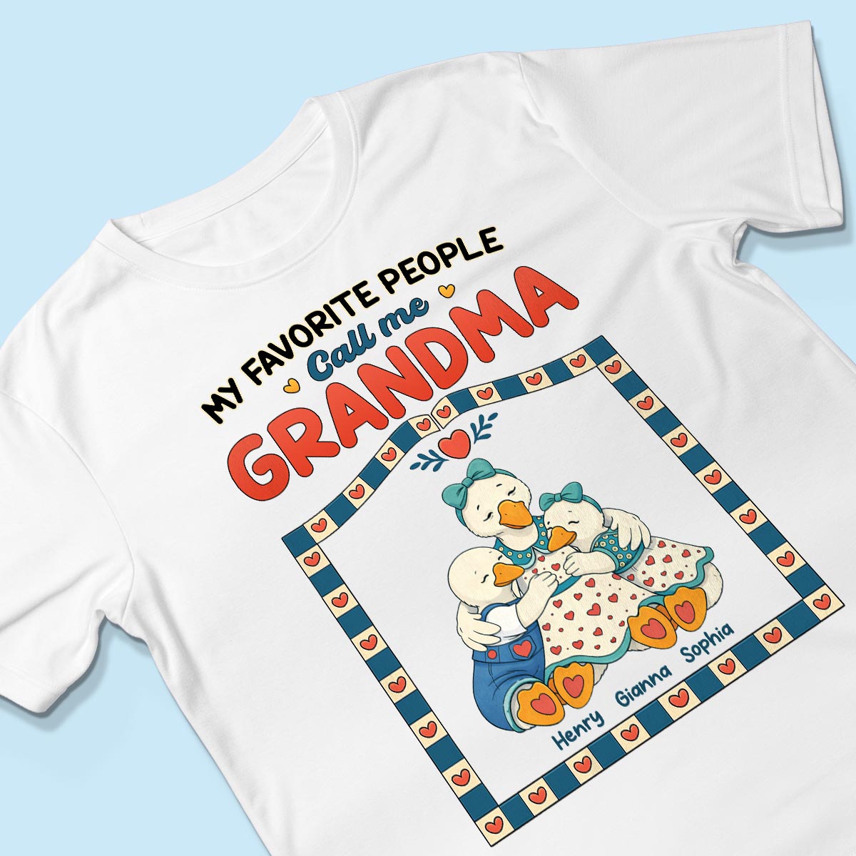 Old School Vintage Grandma Goose - Personalized Shirt - Gift For Grandma