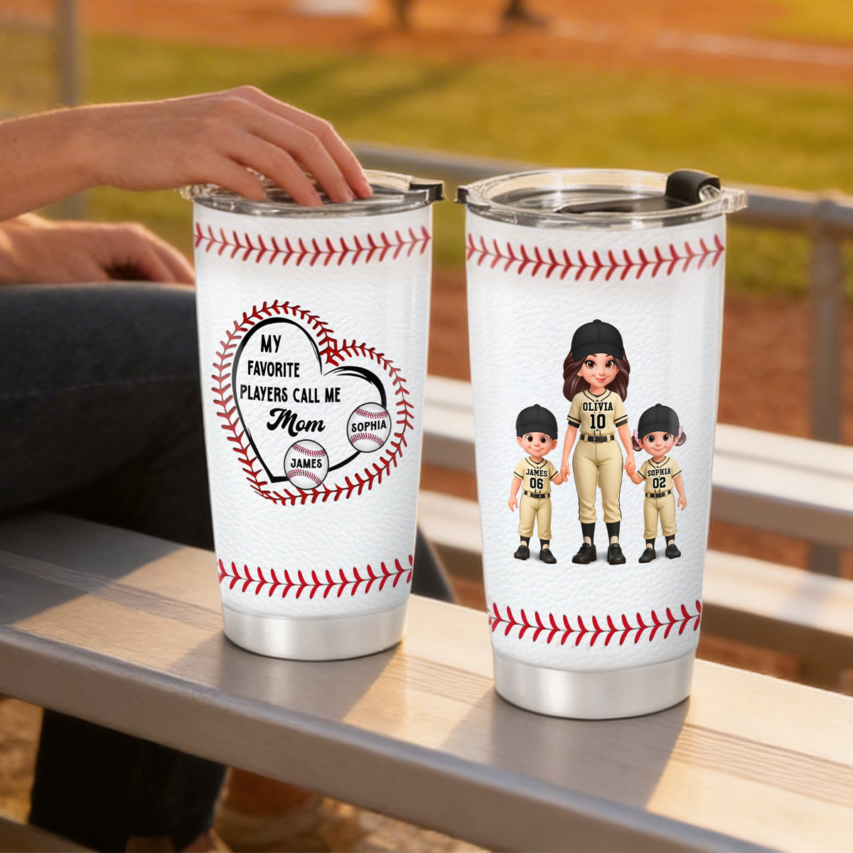My Favorite Baseball Player Calls Me Mom - Personalized Tumbler - Mother's Day Gift For Baseball Mom