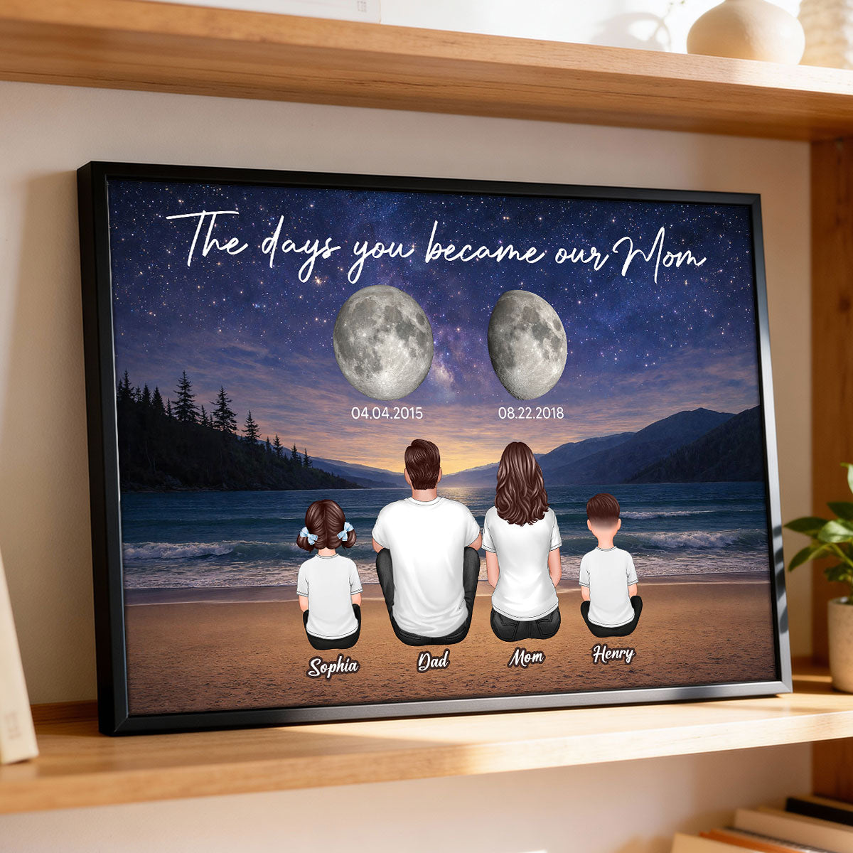 Endless Love The Day You Become Mom Grandma Custom Birth Moon Phase - Personalized Poster - Mother's Day Gift For Mom, Grandma