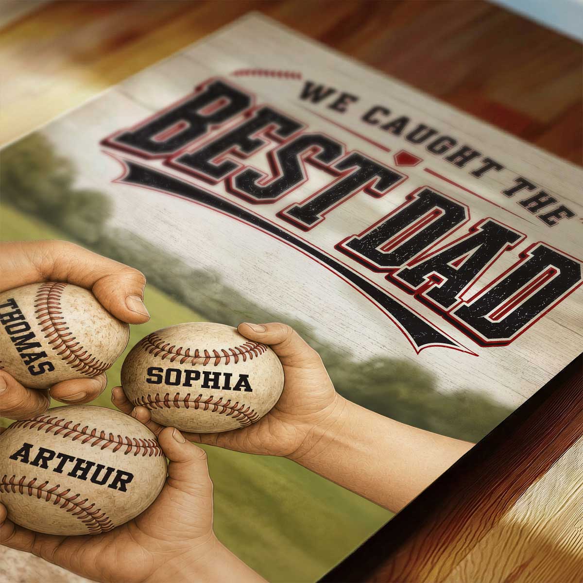 We Caught The Best Dad Baseball Fist Bump - Personalized Poster - Father's Day Gift For Dad