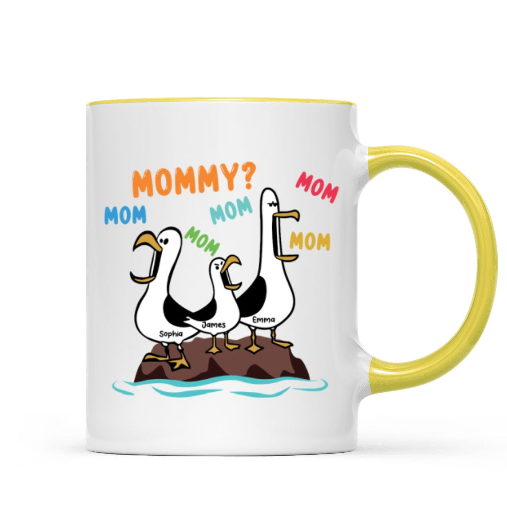 Seagull Mom Mom Mom Colorful - Personalized Mug - Funny Mother's Day Gift For Mom