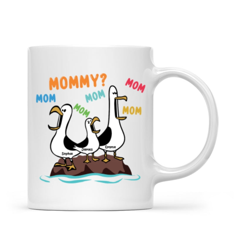 Seagull Mom Mom Mom Colorful - Personalized Mug - Funny Mother's Day Gift For Mom
