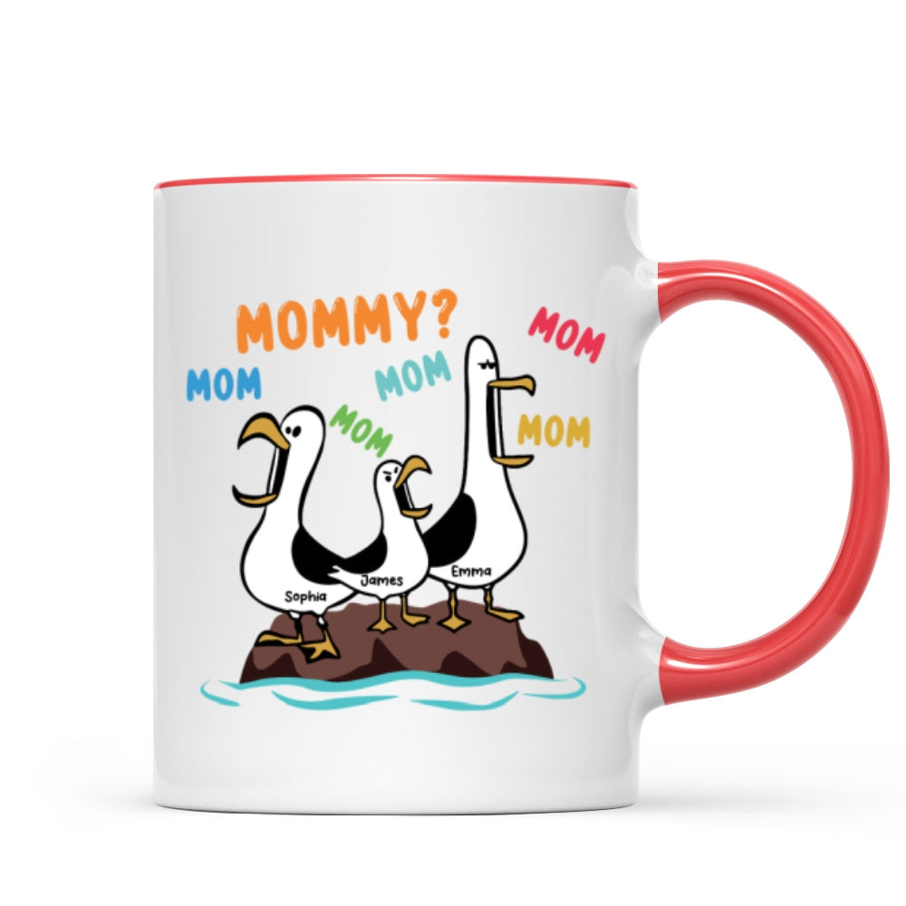Seagull Mom Mom Mom Colorful - Personalized Mug - Funny Mother's Day Gift For Mom