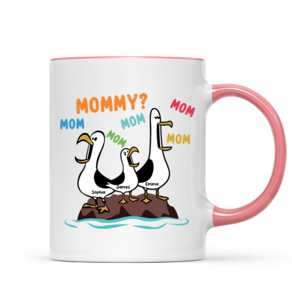 Seagull Mom Mom Mom Colorful - Personalized Mug - Funny Mother's Day Gift For Mom