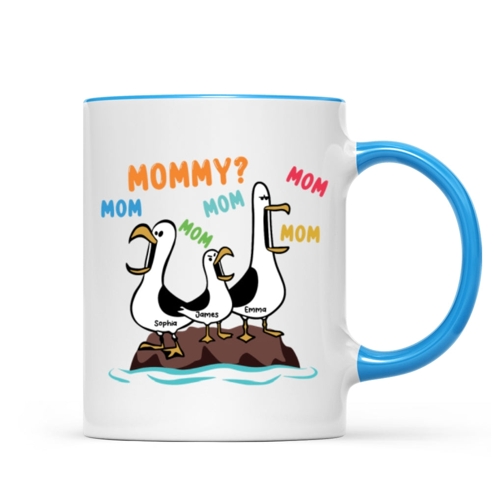 Seagull Mom Mom Mom Colorful - Personalized Mug - Funny Mother's Day Gift For Mom