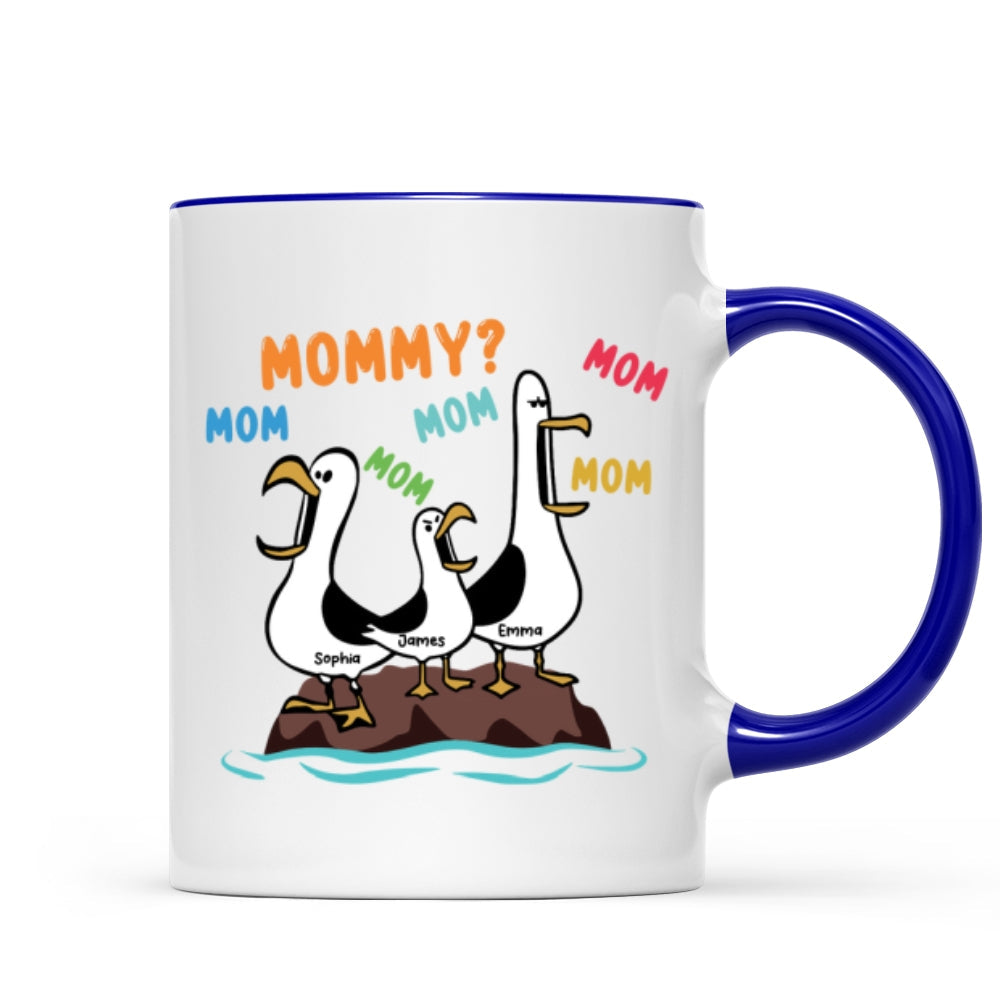 Seagull Mom Mom Mom Colorful - Personalized Mug - Funny Mother's Day Gift For Mom