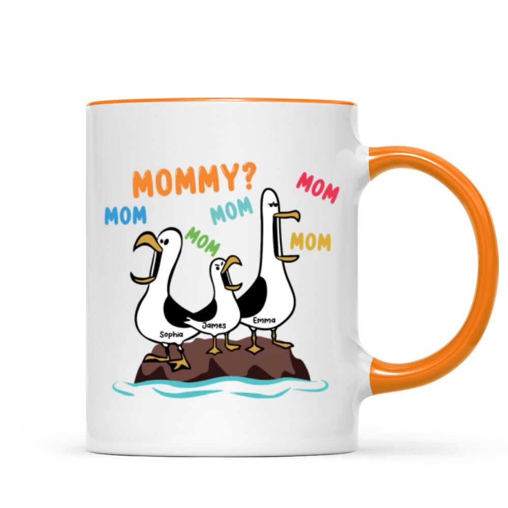 Seagull Mom Mom Mom Colorful - Personalized Mug - Funny Mother's Day Gift For Mom