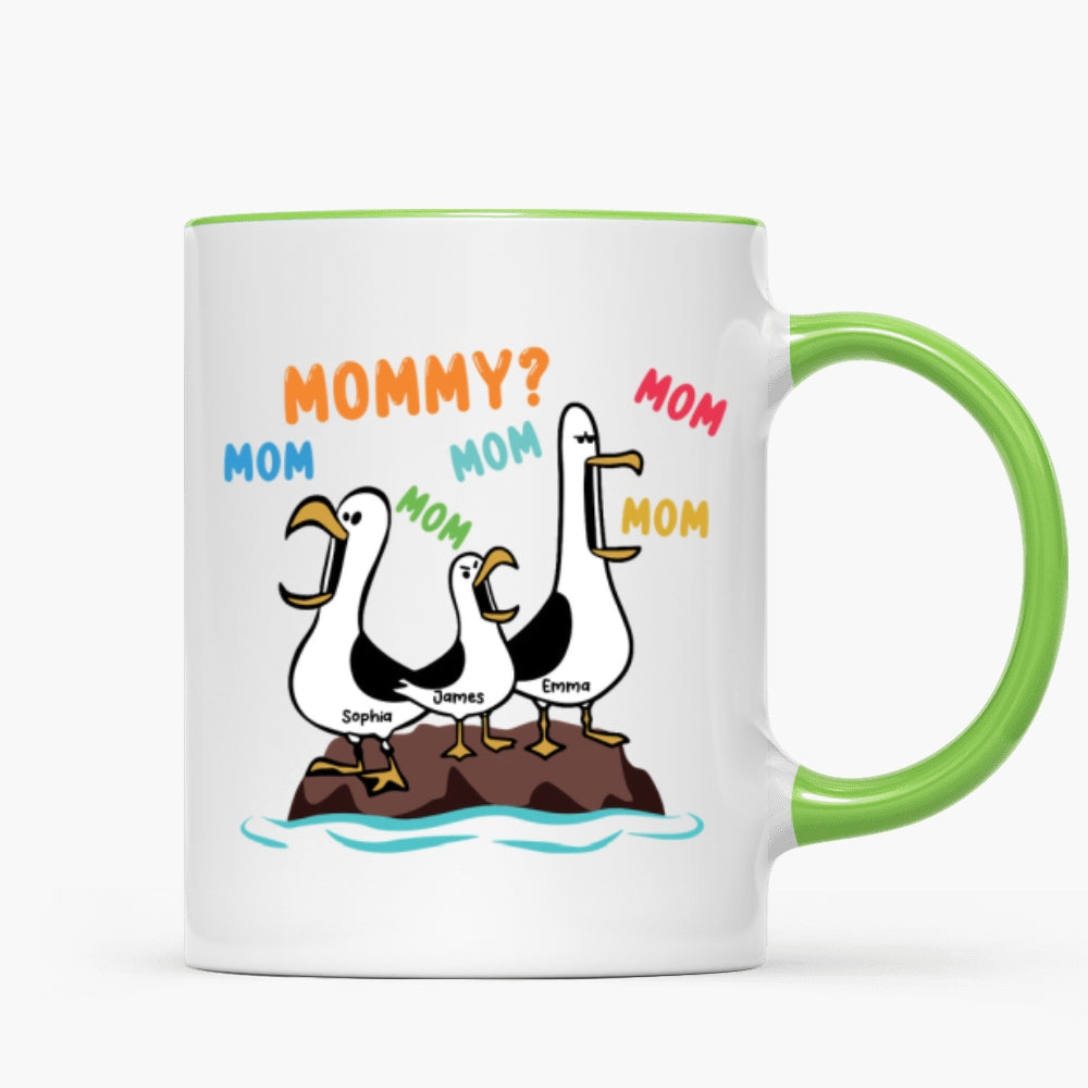 Seagull Mom Mom Mom Colorful - Personalized Mug - Funny Mother's Day Gift For Mom