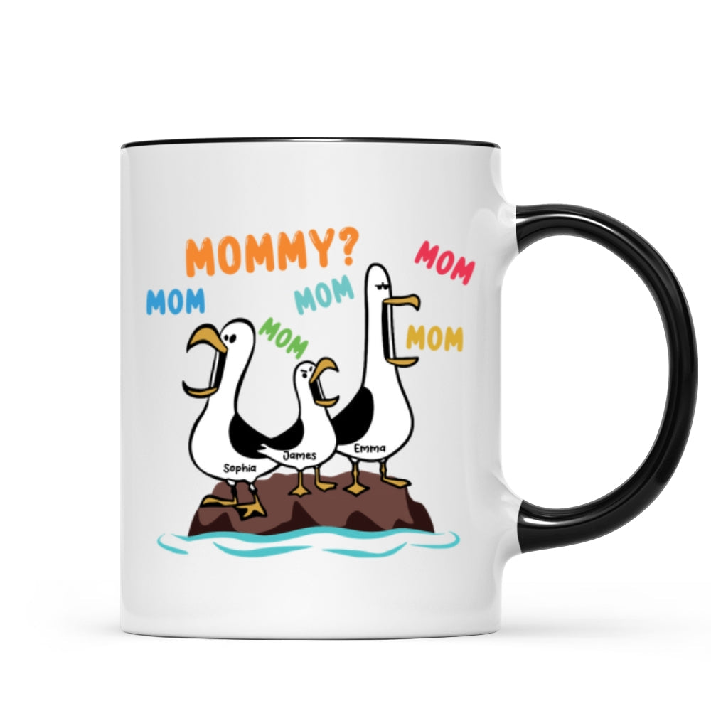 Seagull Mom Mom Mom Colorful - Personalized Mug - Funny Mother's Day Gift For Mom