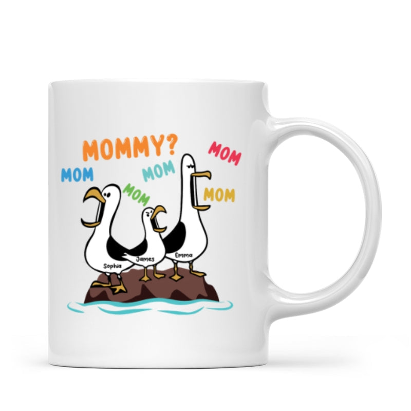 Seagull Mom Mom Mom Colorful - Personalized Mug - Funny Mother's Day Gift For Mom