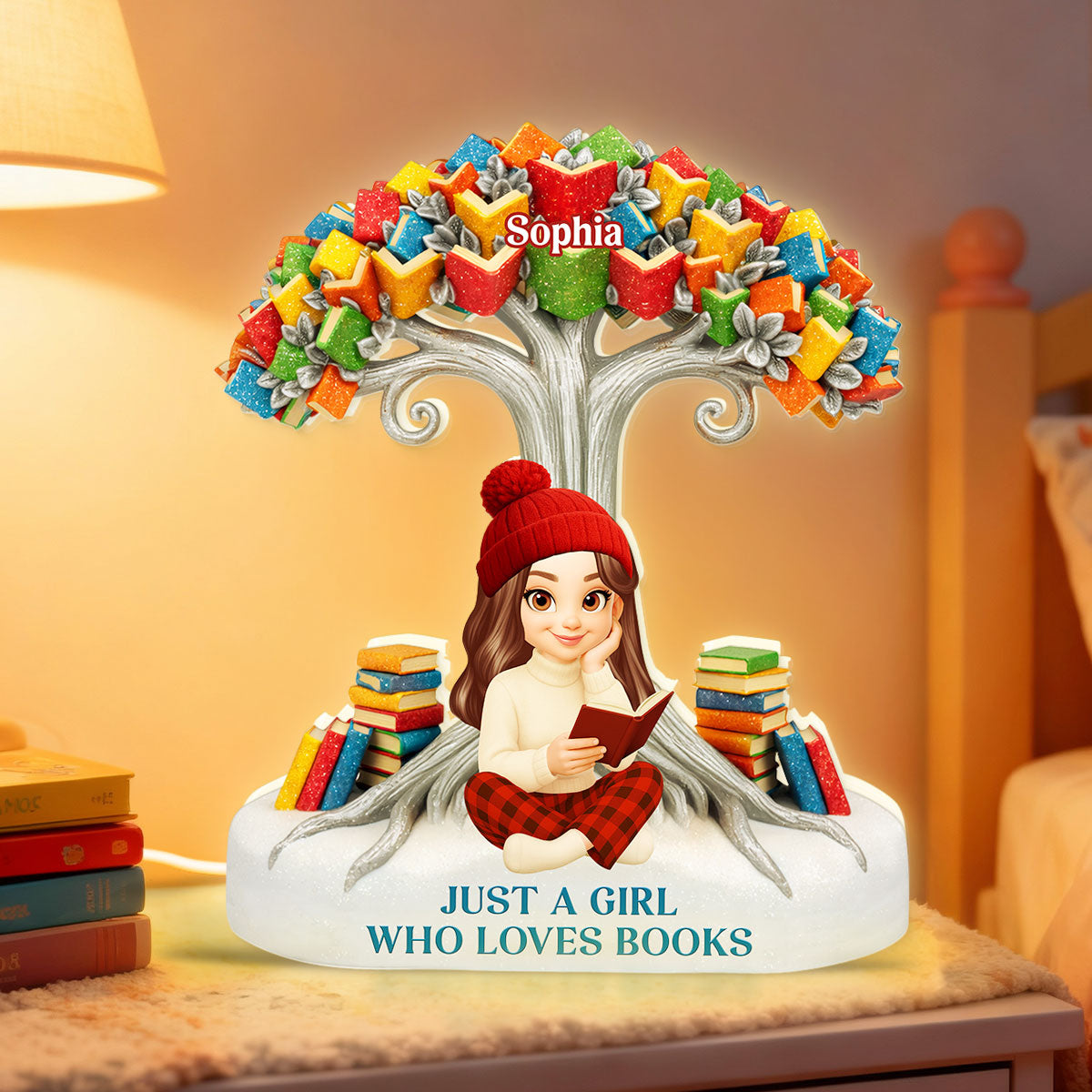 Book Tree - Personalized Light Box - Gift for Book Lovers