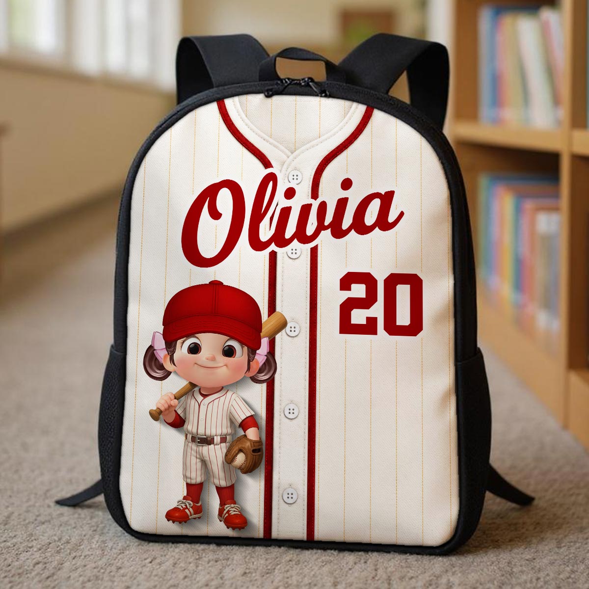 Baseball Kid Jersey - Personalized Backpack - Back To School Gift