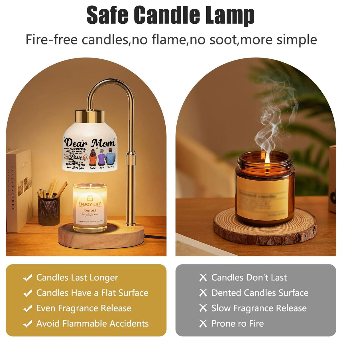 Dear Mom When You Are Missing Us - Personalized Candle Warmer Lamp - Mother's Day Gift For Mom