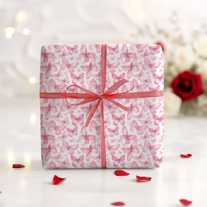 Pink Butterflies Gift Wrapping Paper
