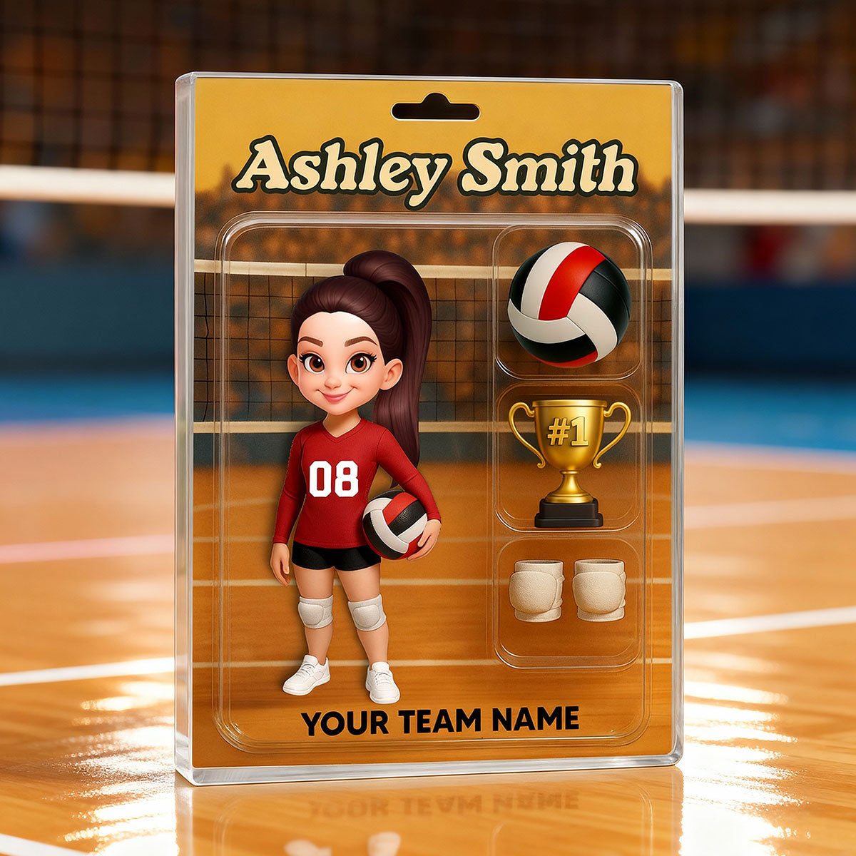 3D Effect Volleyball Player Custom Figure Style - Personalized Acrylic Block Plaque - Unique Christmas Gift For Volleyball Players, Granddaughter, Daughter