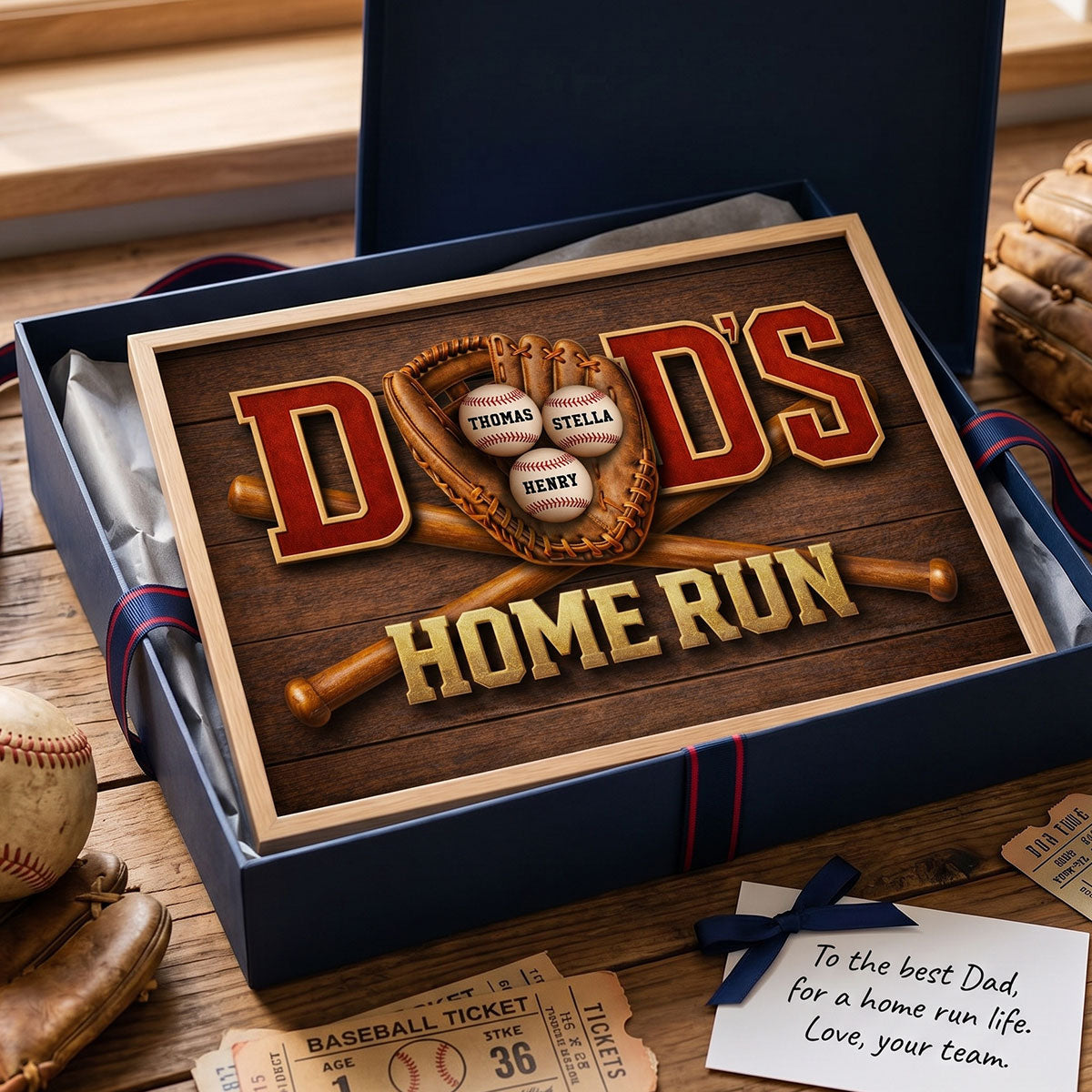 Baseball Dad Home Run - Personalized Poster - Father's Day Gift For Dad