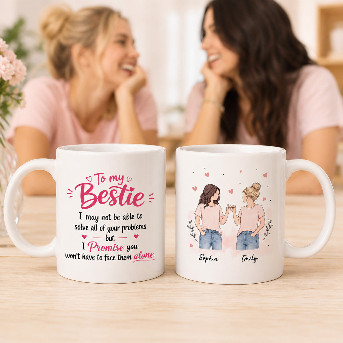 To My Bestie Pinky Promise Besties - Personalized Mug - Friendship Keepsake For Best Friends