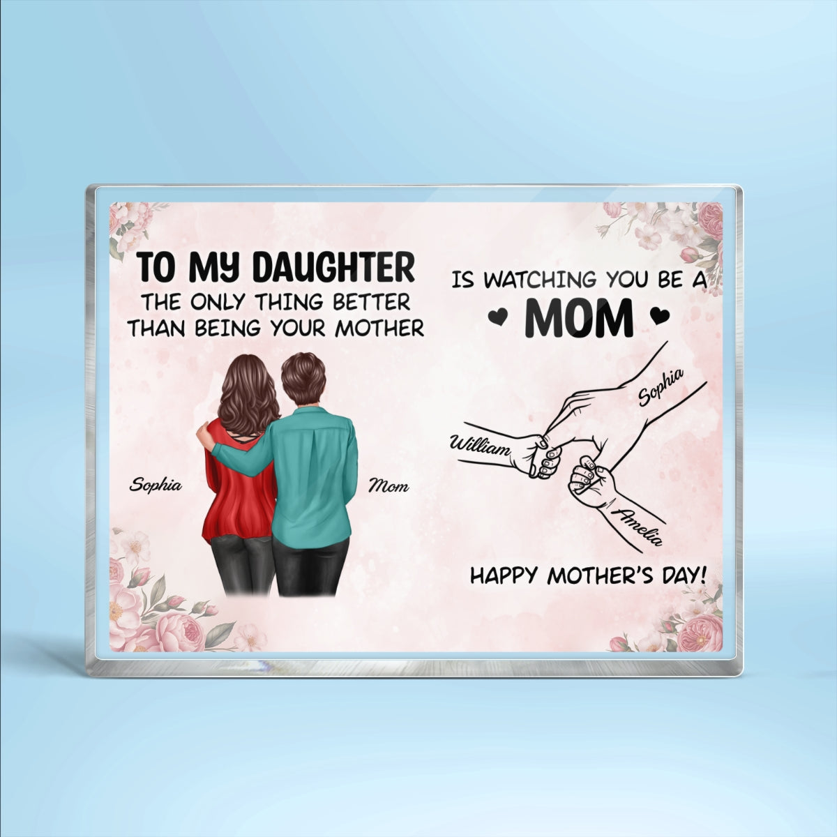 From Mom To Daughter Watching You Be A Mom - Personalized Acrylic Block Plaque - Mother's Day Gift For Daughter