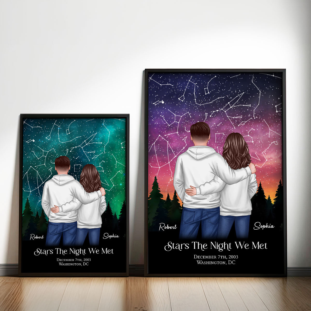 Under The Sky Star Map Couple Personalized Poster, Personalized Gift For Couples, Anniversary Special Day