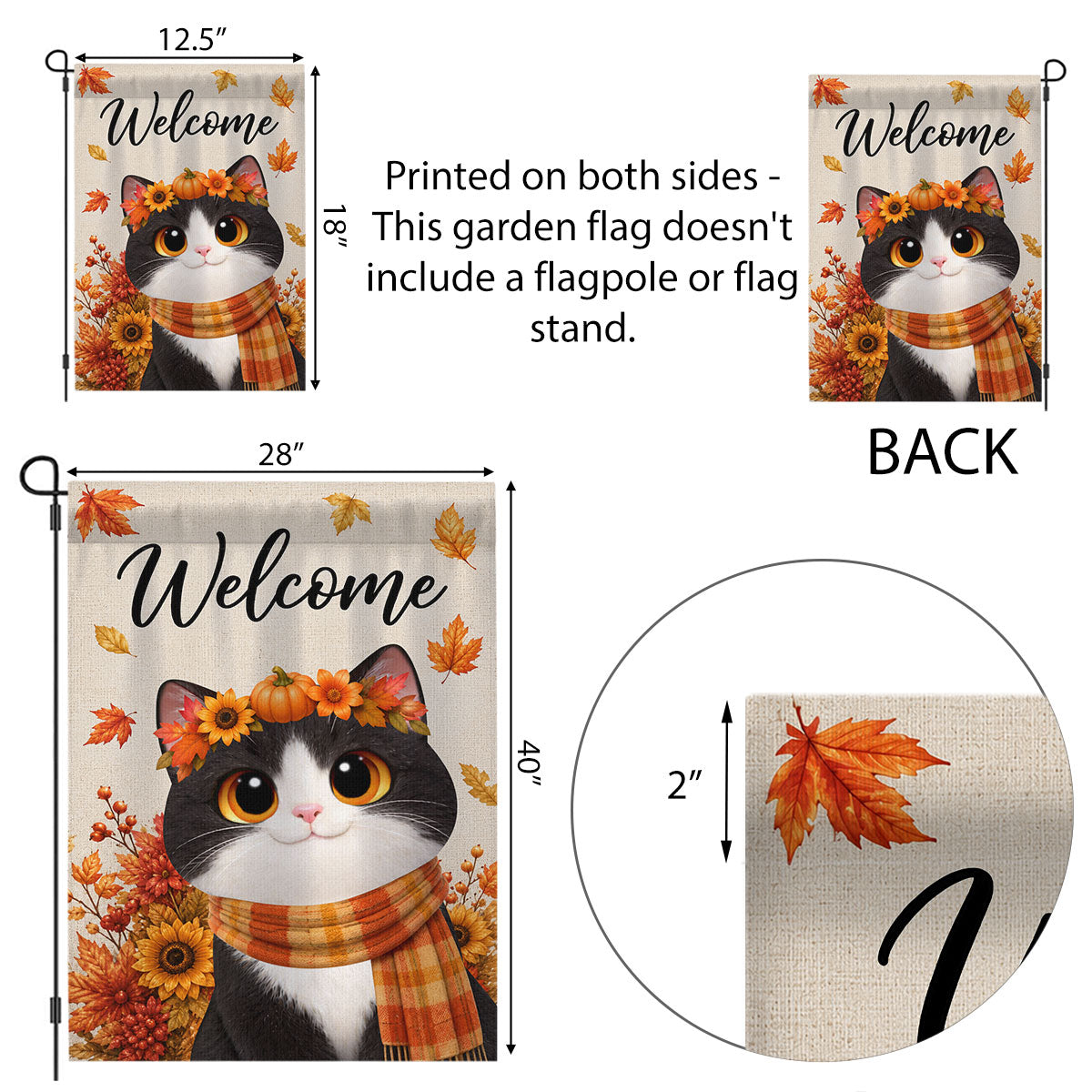 Cute Cats Welcome - Personalized Garden Flag - Cozy Fall Decor for Cat Lovers