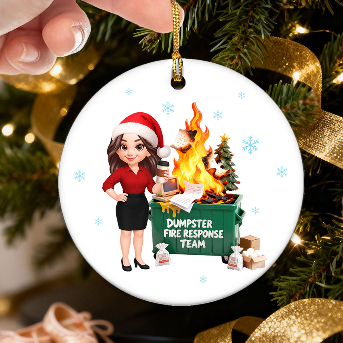 Dumpster Fire Putter-Outer Definition - Personalized Ceramic Ornament - Funny Gift For Coworkers, Boss, Supervisor