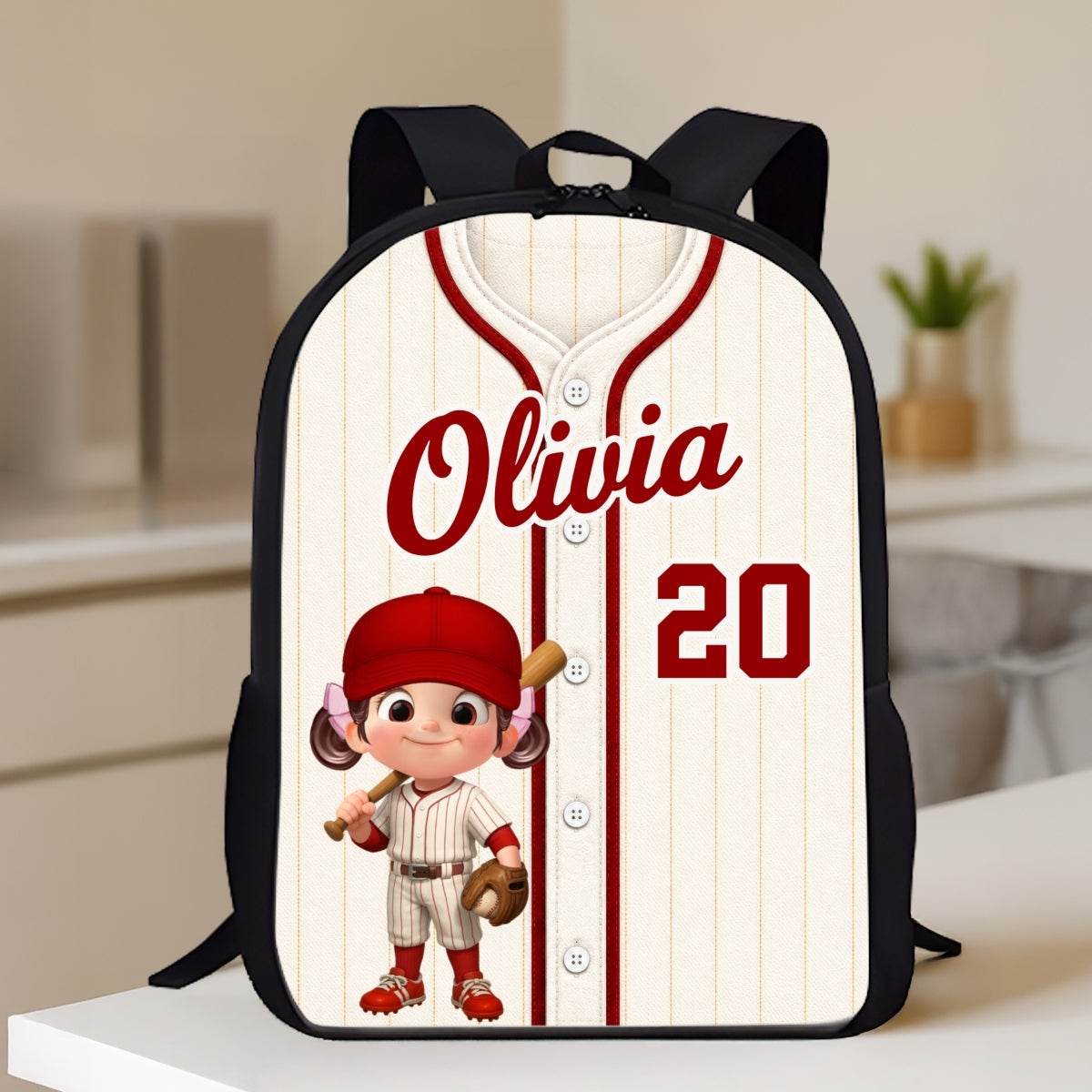 Baseball Kid Jersey - Personalized Backpack - Back To School Gift