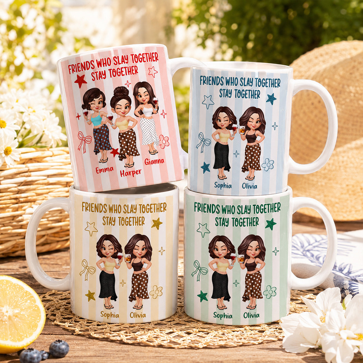 Friends Slay Together Stay Together - Personalized Mug - Gift For Besties, Sisters, Best Friends