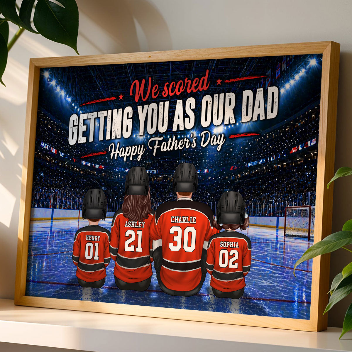 Hockey Dad We Scored Getting You As Our Dad - Personalized Poster - Father's Day Gift For Basketball Dad, Husband