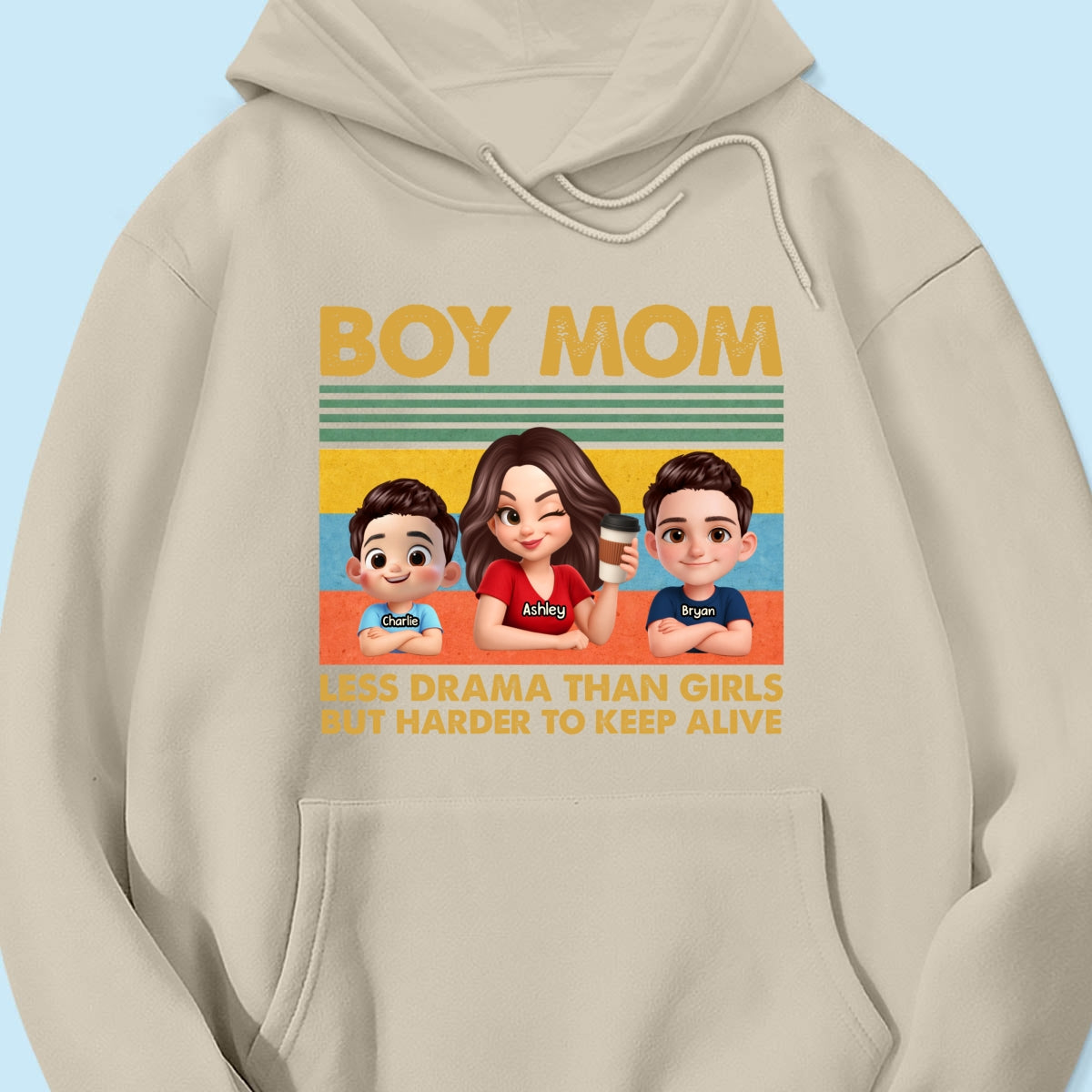 Boy Mom Less Drama Than Girls But Harder To Keep Alive - Personalized Shirt - Gift For Mom, Grandma