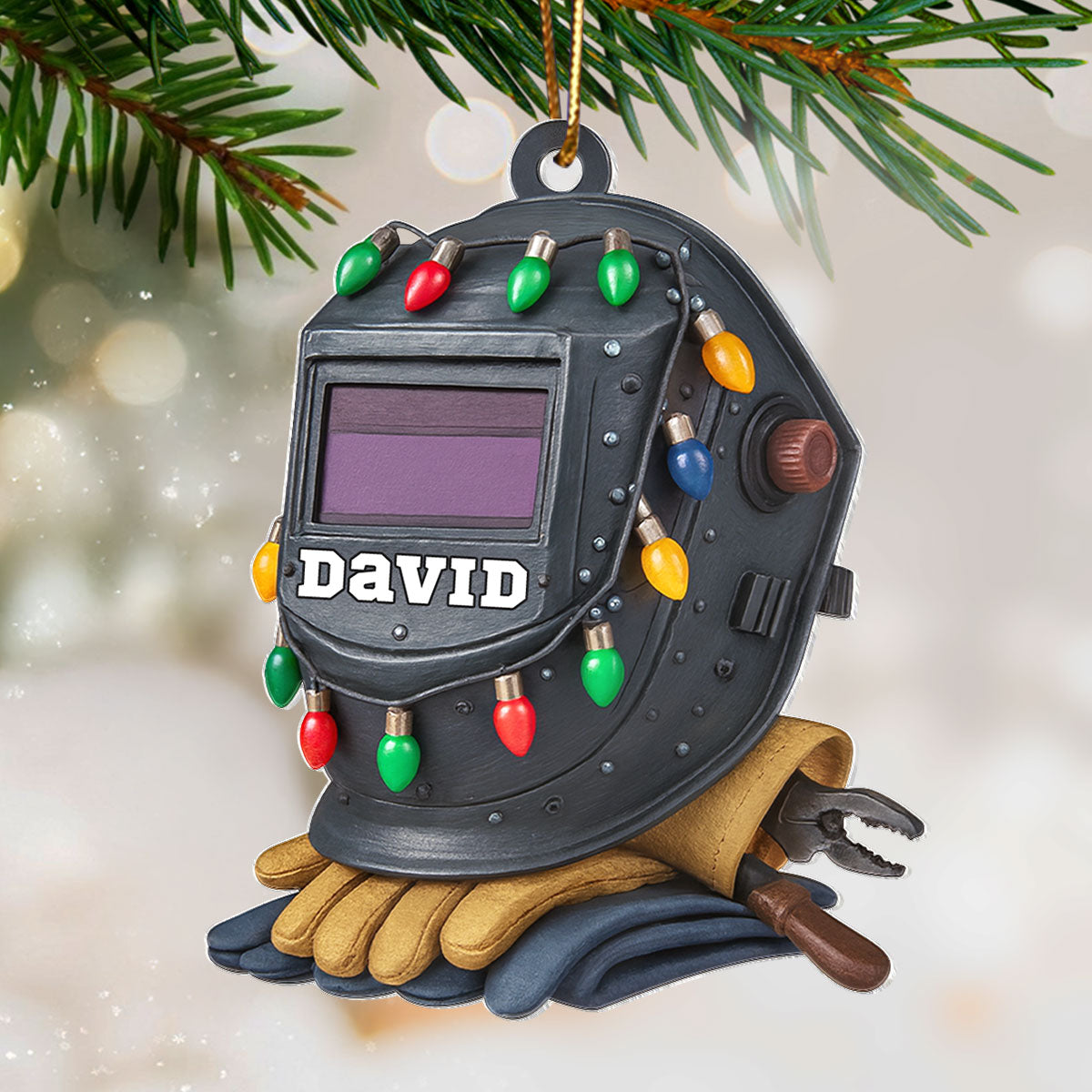 Forged in Fire & Skill – Personalized Acrylic Ornament – Honor Christmas Gift for Welders