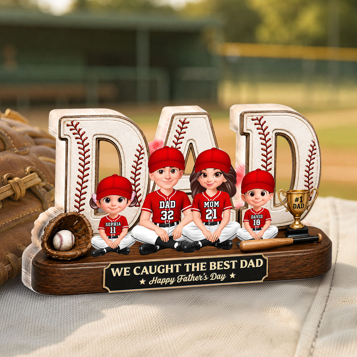 Baseball Legend Daddy's Dream Team - Personalized Acrylic Block Plaque -  Gift For Dad