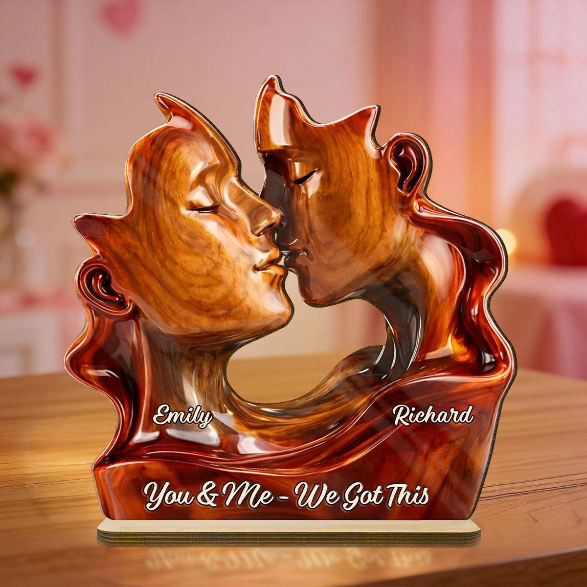 Two Hearts On Direction - Personalized 2-Layered Wooden Plaque - Anniversary, Valentine's Day Gift, Gift For Him, Gift For Her