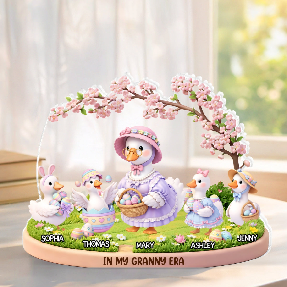The Egg-cellent Grandkids In Granny Era - Personalized Acrylic Block Plaque - Easter Decor Gift For Grandma
