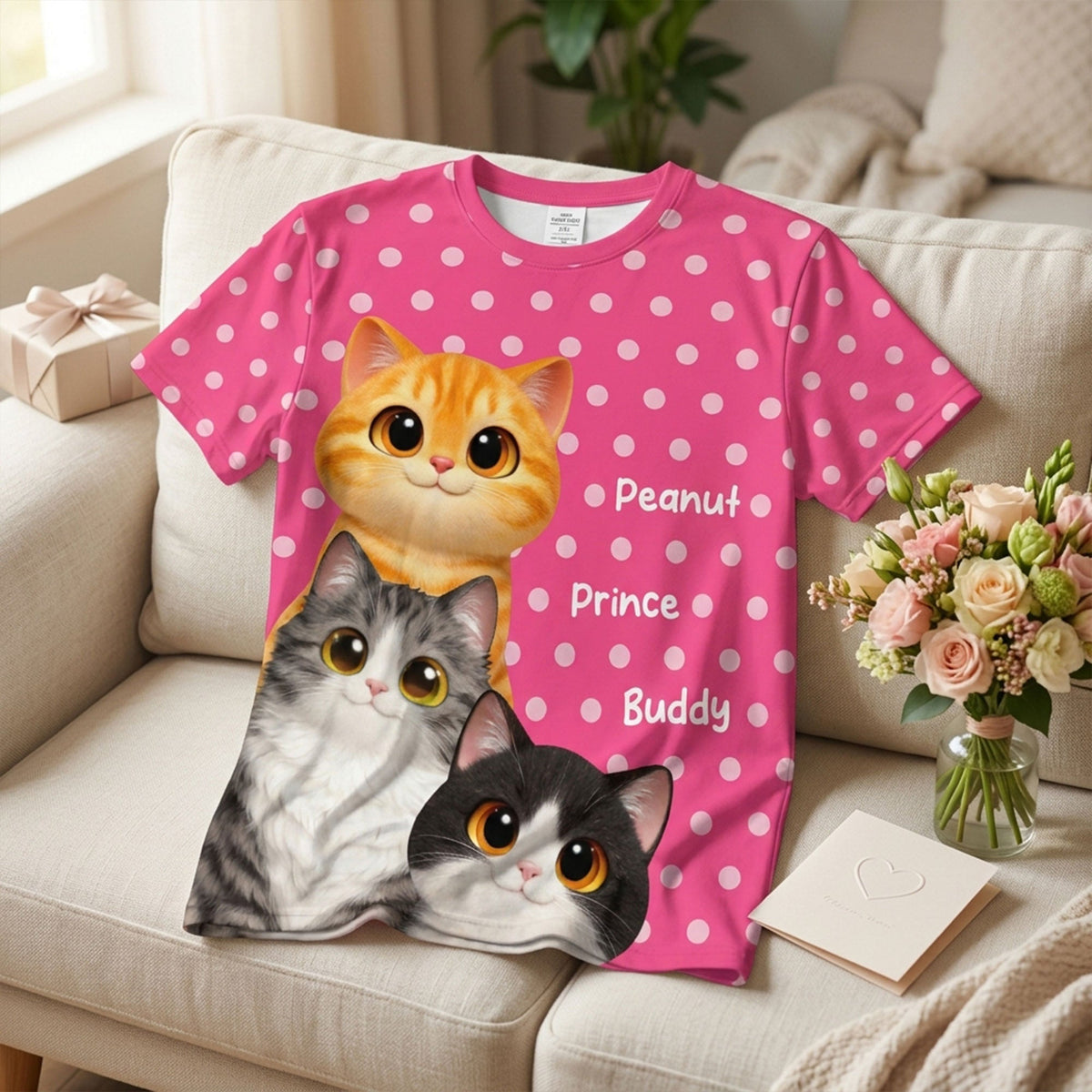 Trendy 2026 Style Polka Dot Cat Mom - Personalized Shirt - Trending Gift For Cat Mom
