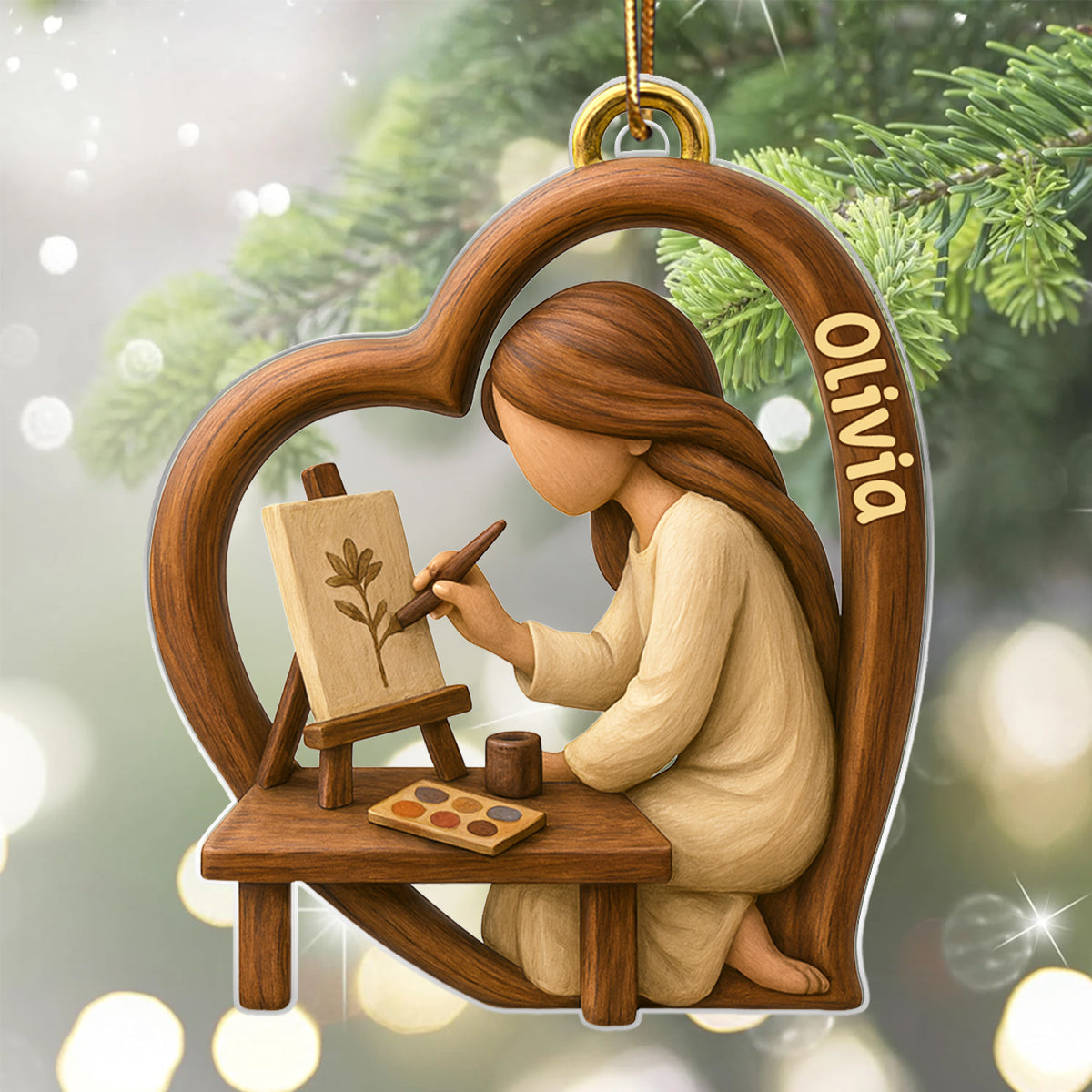 Where Colors Speak Louder Than Words – Personalized Acrylic Ornament – Inspiring Christmas Gift for Artists