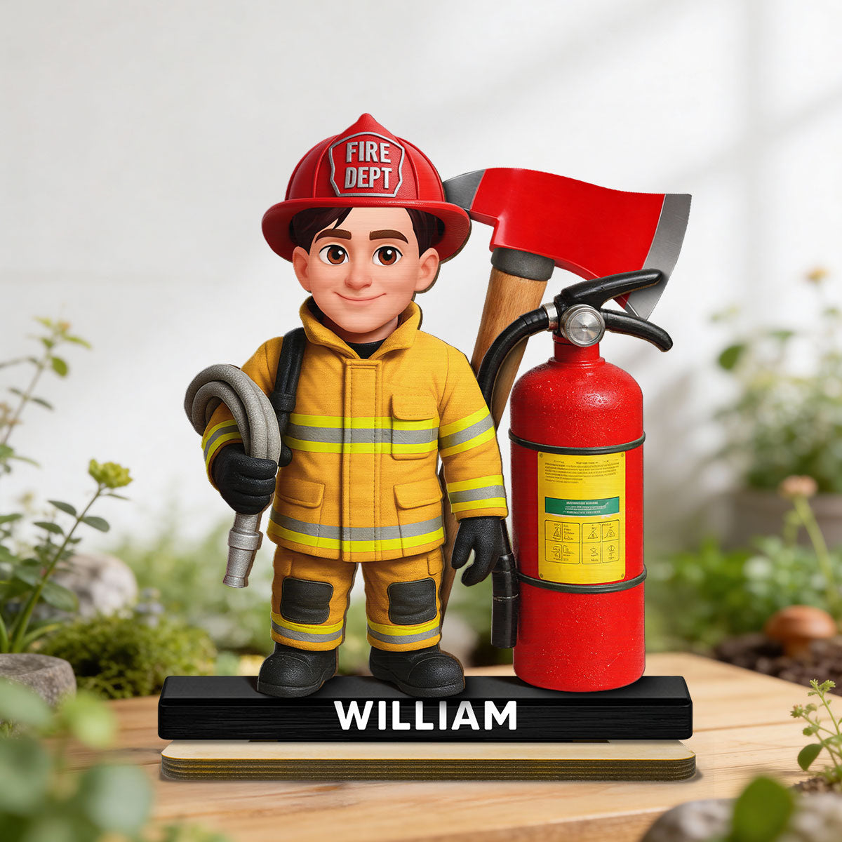 Proud Firefighter - Personalized 2-Layered Wooden Plaque - Gift For Firefighters