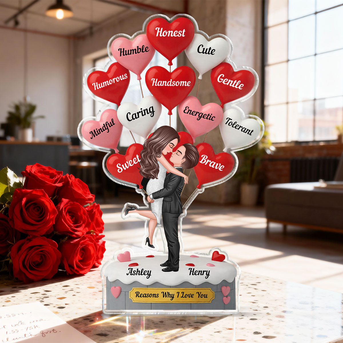 Reason Why I Love You Romantic Couple - Personalized Acrylic Block Plaque - Valentine's Gift For Him, For Her