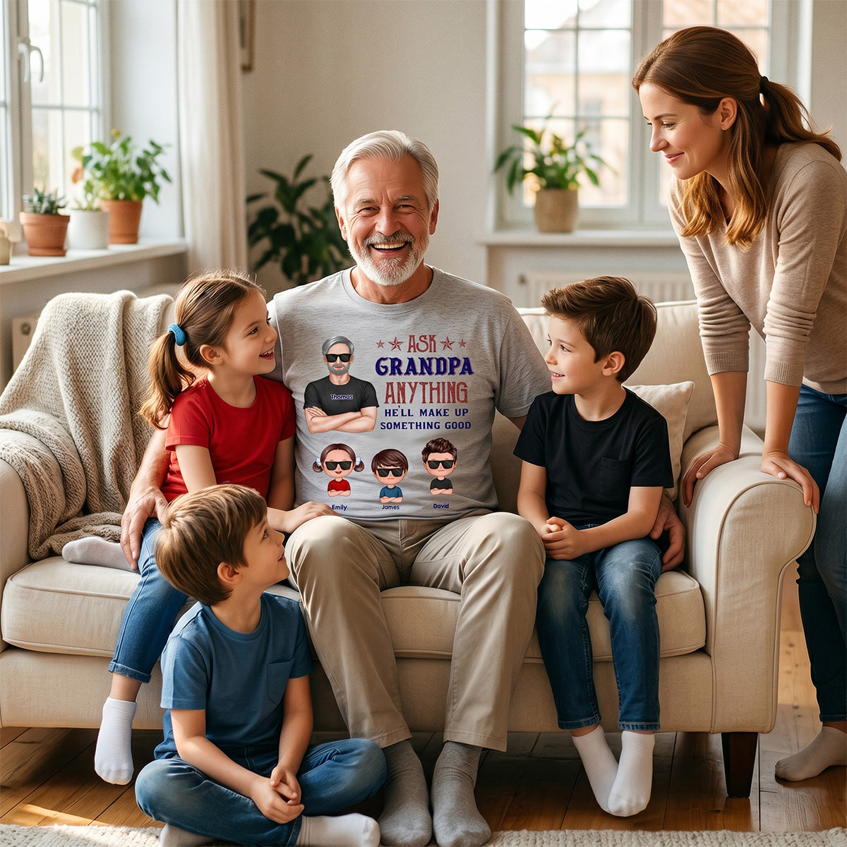 Ask Grandpa Anything - Personalized Shirt - Funny Father's Day Shirt For Husband, Dad, Grandpa