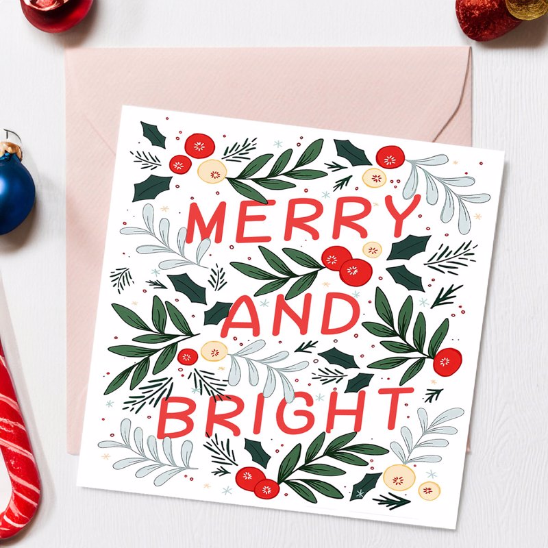 Christmas Vibe Merry & Bright Card