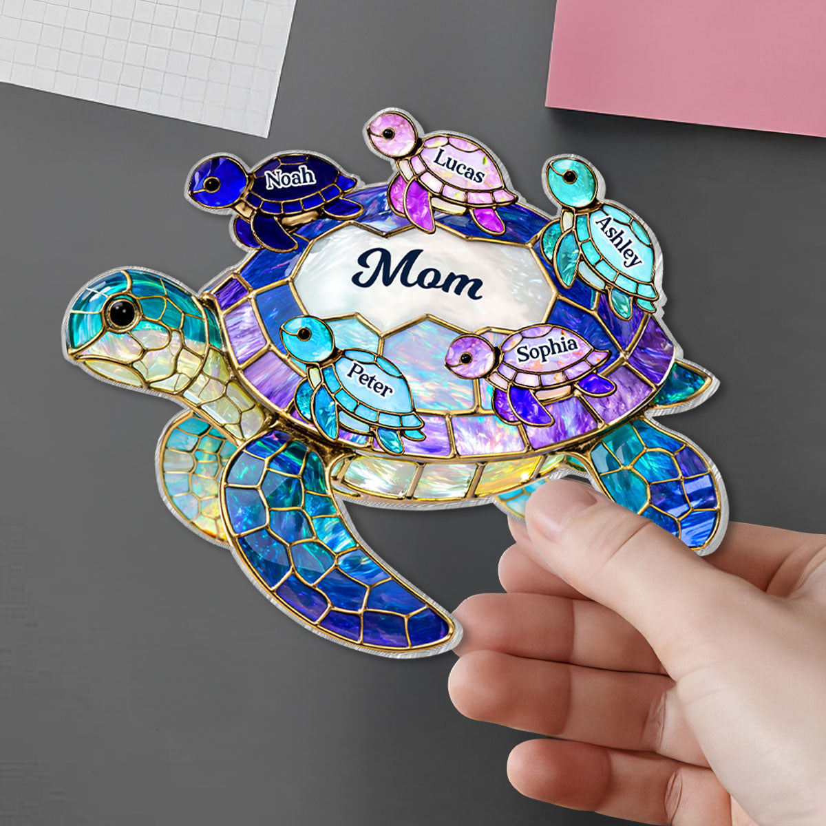 Mom Grandma Sea Turtle - Personalized Acrylic Fridge Magnet - Mother's Day Gift for Her