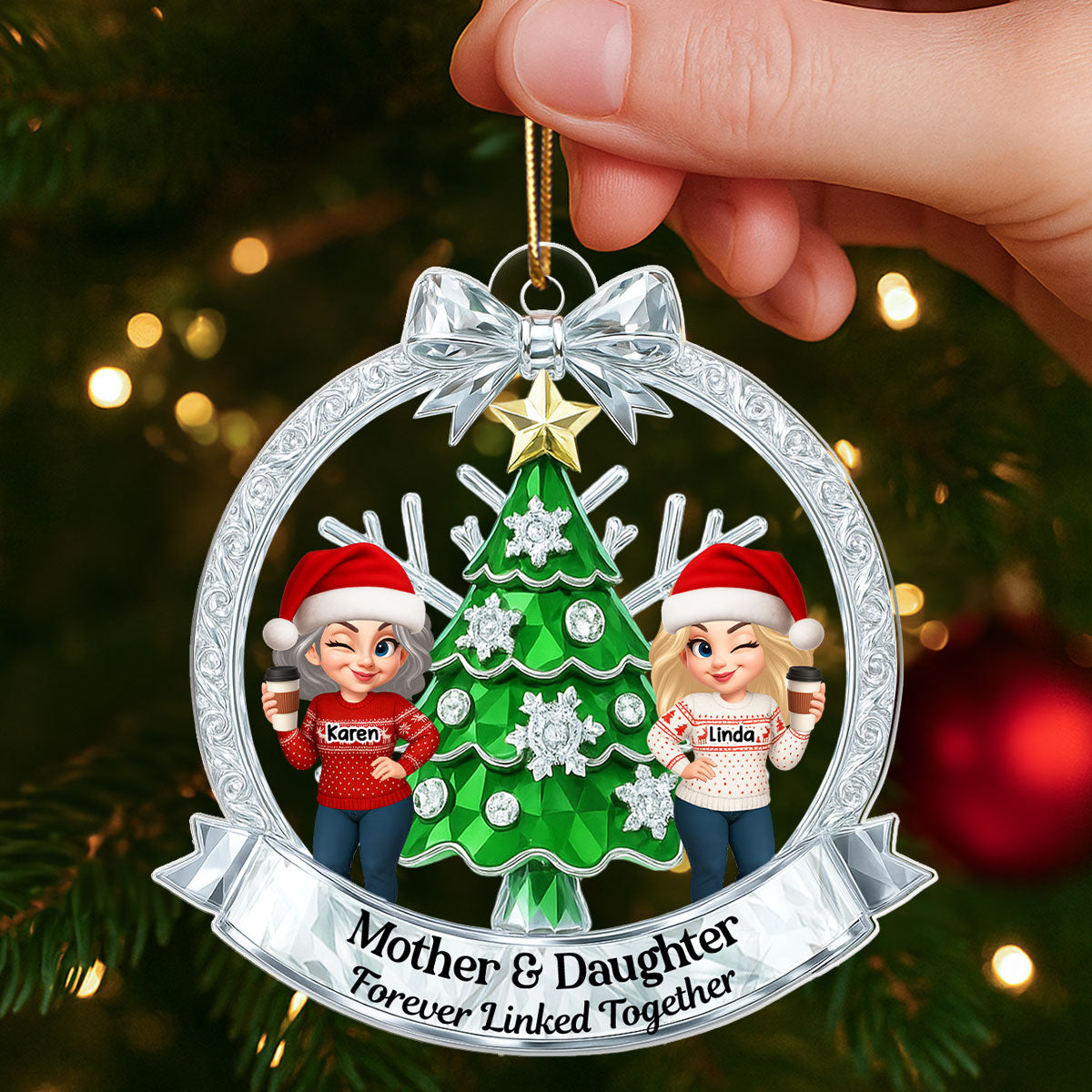 Like Mother Like Daughter - Personalized Acrylic Ornament - Christmas Gift for Mom, Daughter
