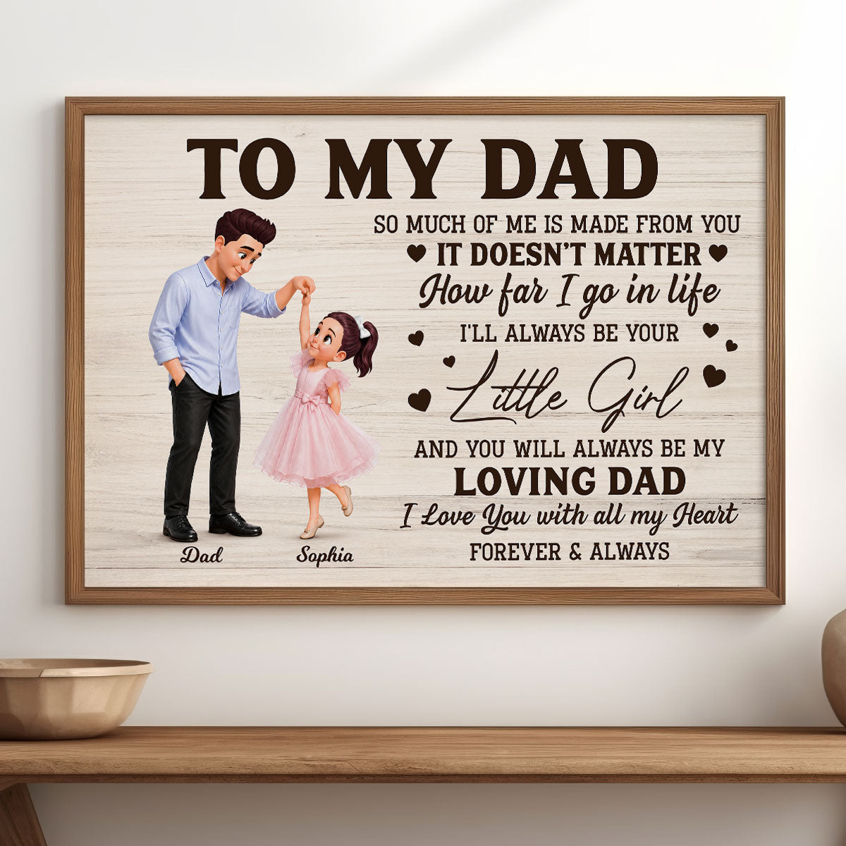 To My Dad I'll Always Be Your Little Girl Father Daughter Dance - Personalized Poster - Father's Day Gift For Dad, Husband